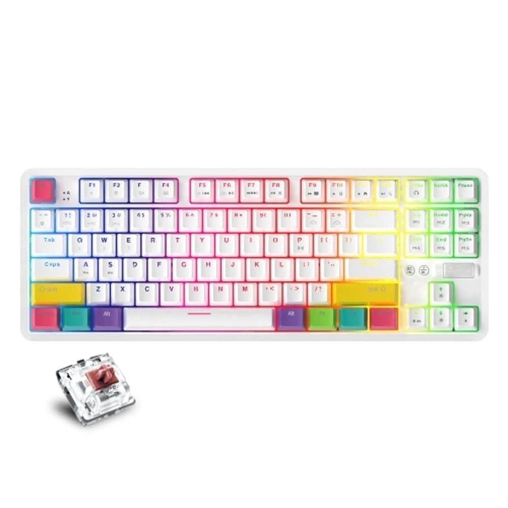 AJAZZ K870T Bluetooth Wired Dual Mode Keyboard Brown Switch