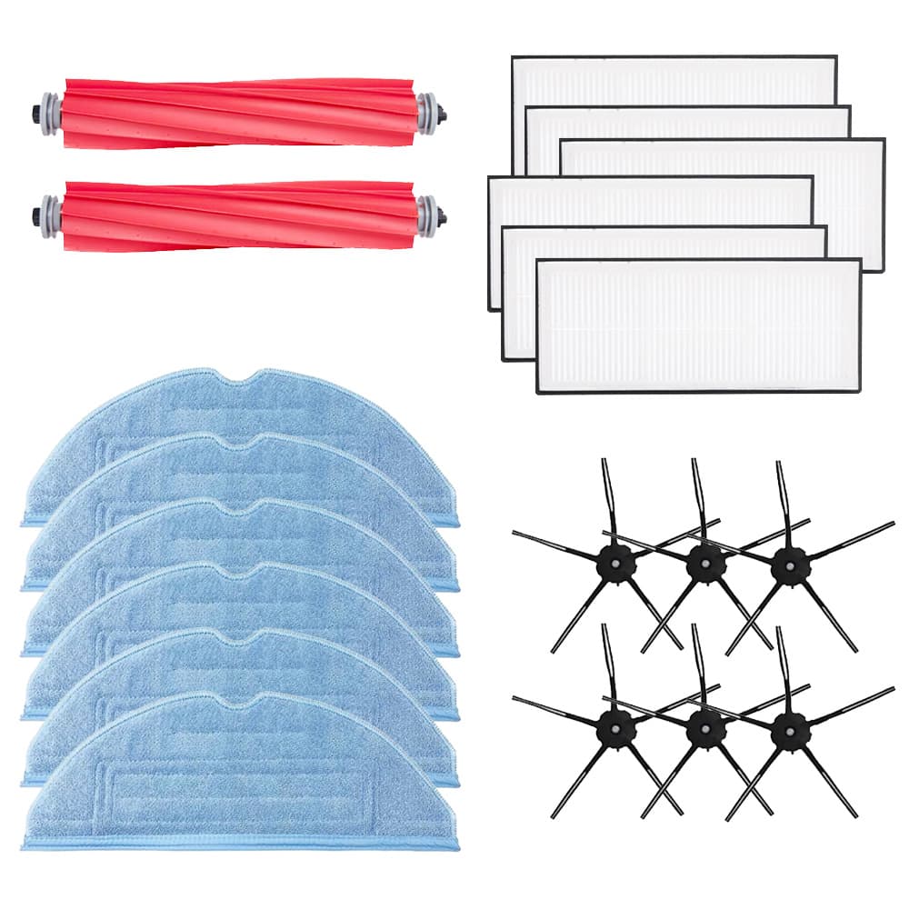 Original Roborock S7 Accessories Set Black (1 x Main Brush + 2 x Side Brush +2 x Mop Cloth + 2 x Filter)