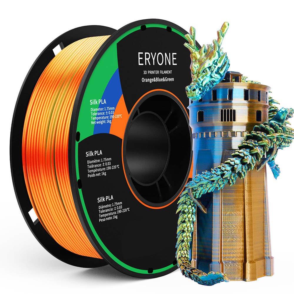 Filament ERYONE Triple-Color Silk PLA 1kg - Pomarańczowy Niebieski Zielony