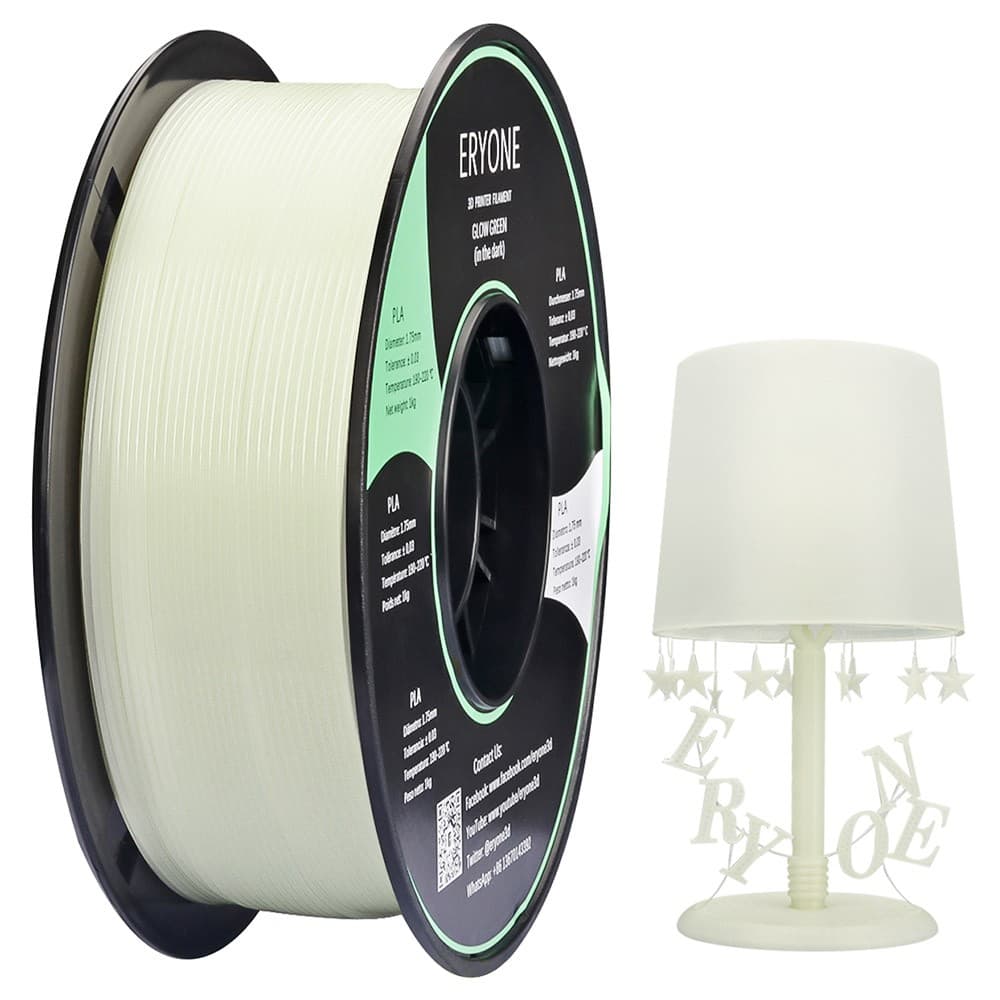 ERYONE 1,75 mm Luminous PLA Filament do druku 3D 1 kg Zielony