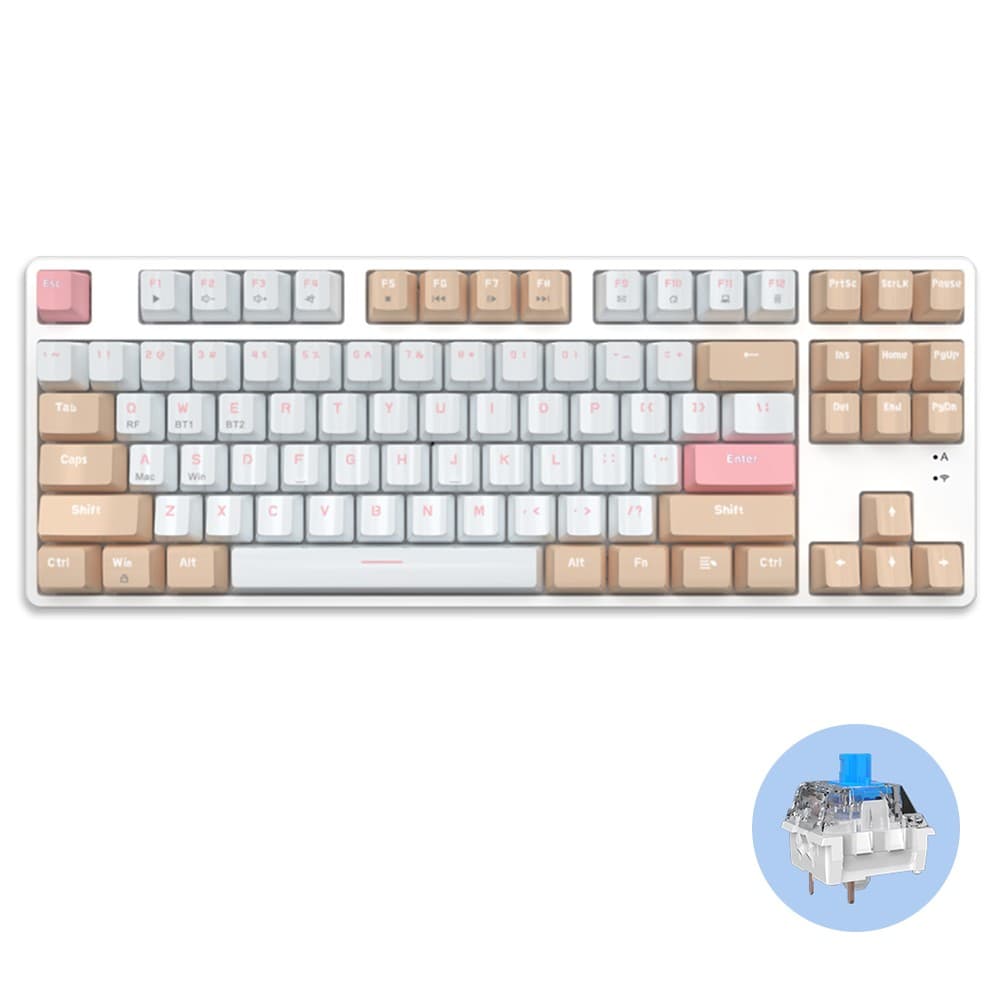 Ajazz AK871 87 Keys Wireless Dual-mode TKL Mechanical Keyboard - Blue Switch — detail 1