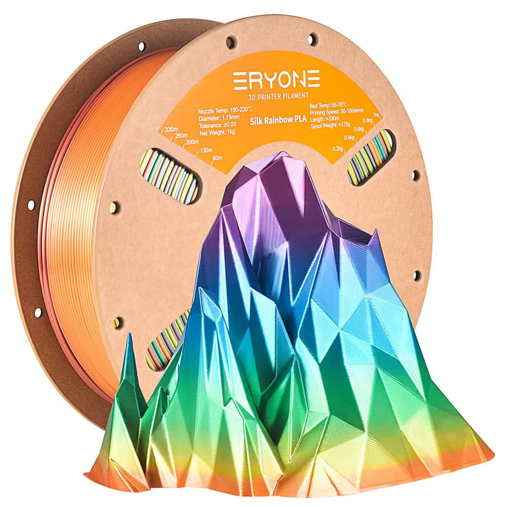 Filament do drukarek 3D ERYONE Silk PLA 1kg - Rainbow Over Mountains