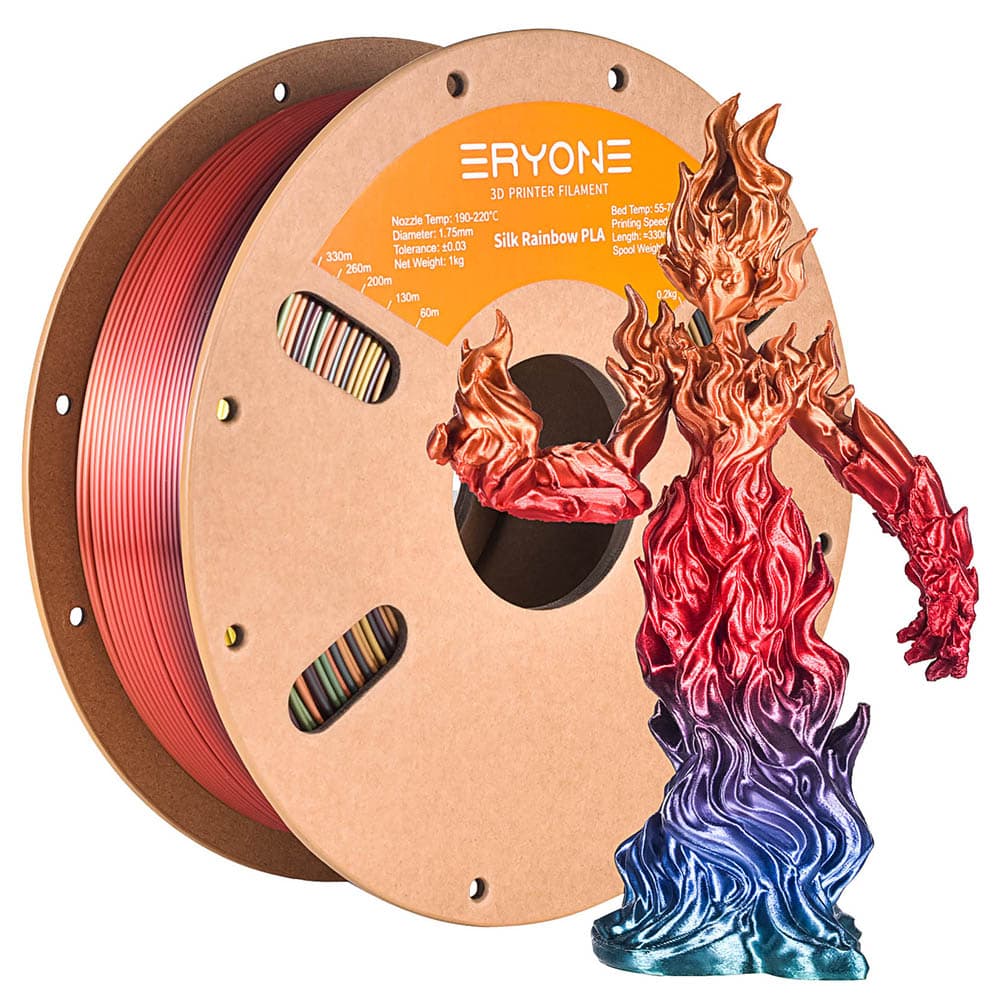 Filament do drukarek 3D ERYONE Silk PLA 1kg - Sunset Rainbow