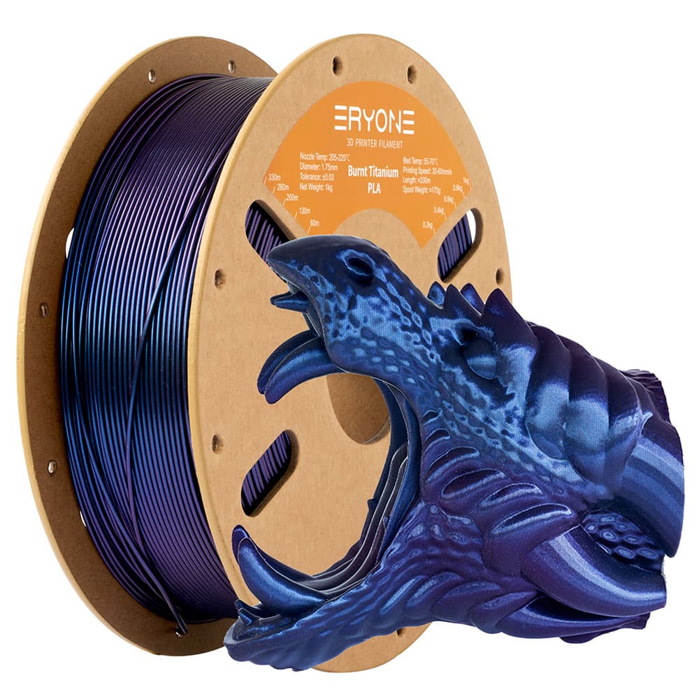 Filament do drukarek 3D ERYONE Burnt Titanium PLA 1kg - niebiesko-fioletowy