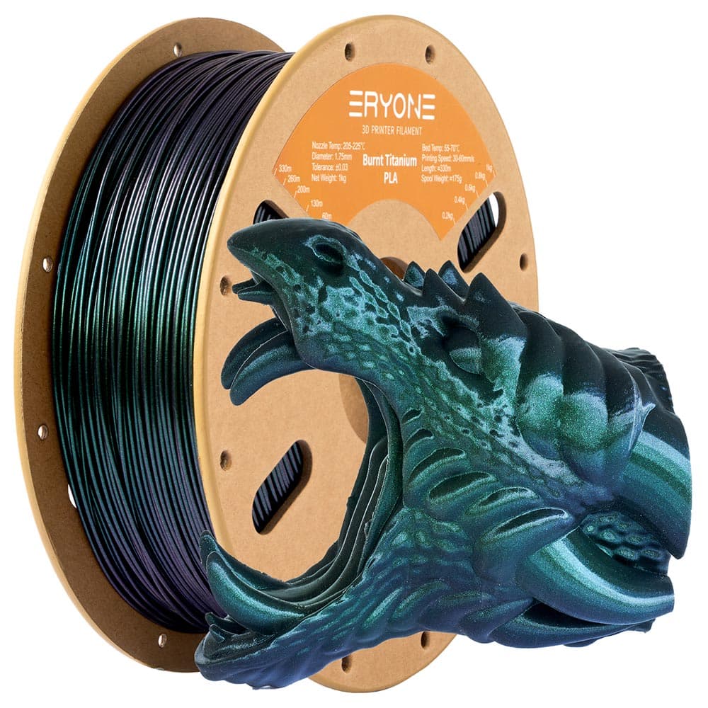 Filament do drukarek 3D ERYONE Burnt Titanium PLA 1kg - zielony