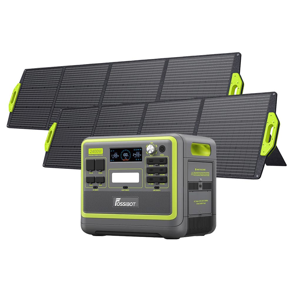 Přenosná elektrárna FOSSiBOT F2400 2 x SP200 solární panel — detail 1