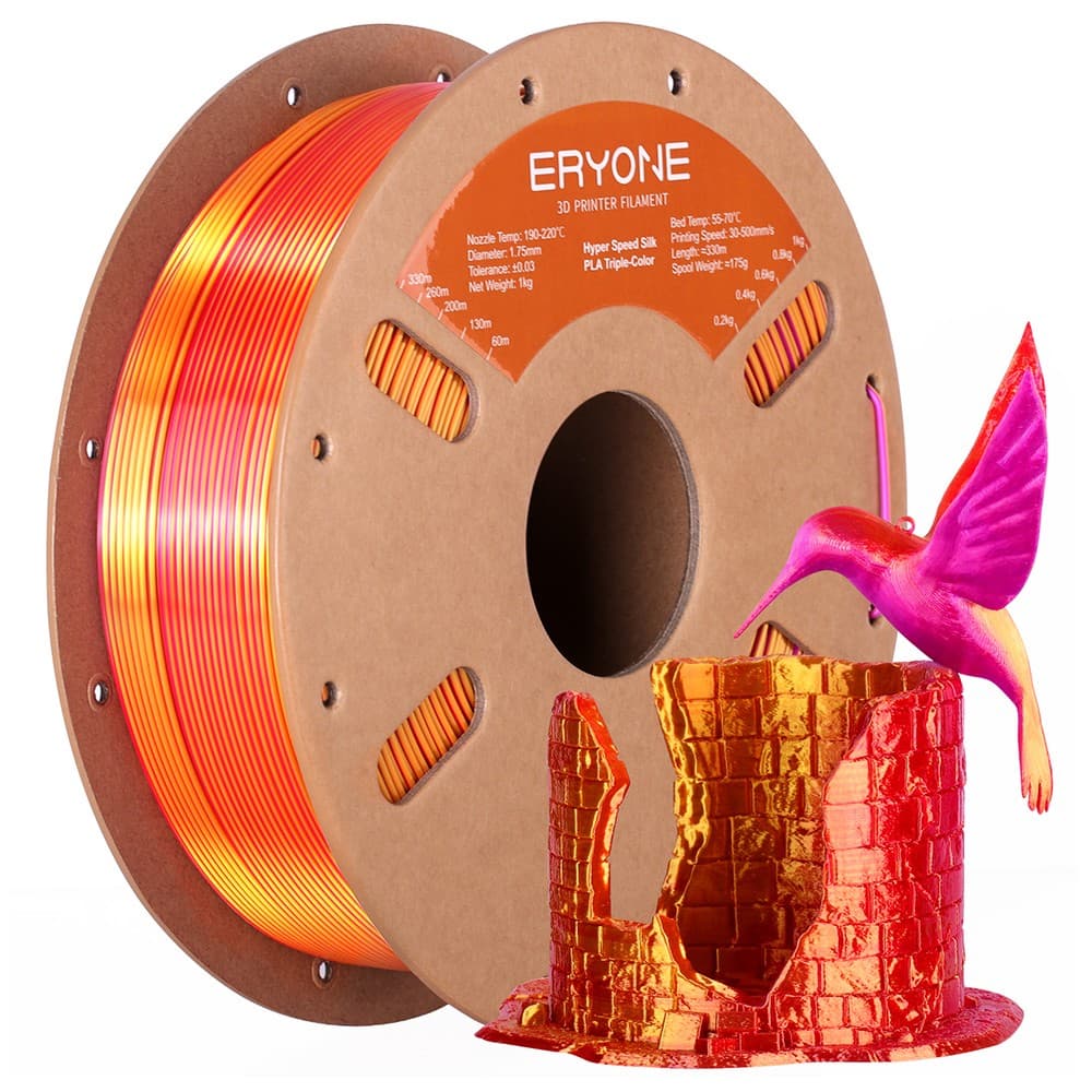 Filament ERYONE High Speed Silk Tri-color PLA 1kg, czerwony