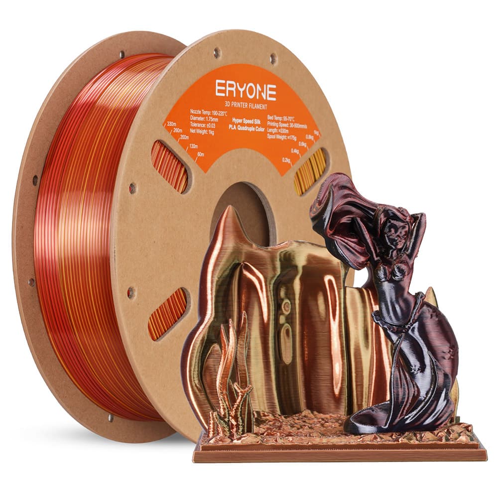Filament ERYONE High Speed Four-color Silk PLA, 1 kg - Metallic Frenzy (czarny)