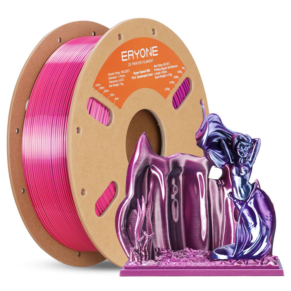 Filament ERYONE High Speed Four-color Silk PLA, 1 kg - Cold Flame Nocturnal (Dark Purple)