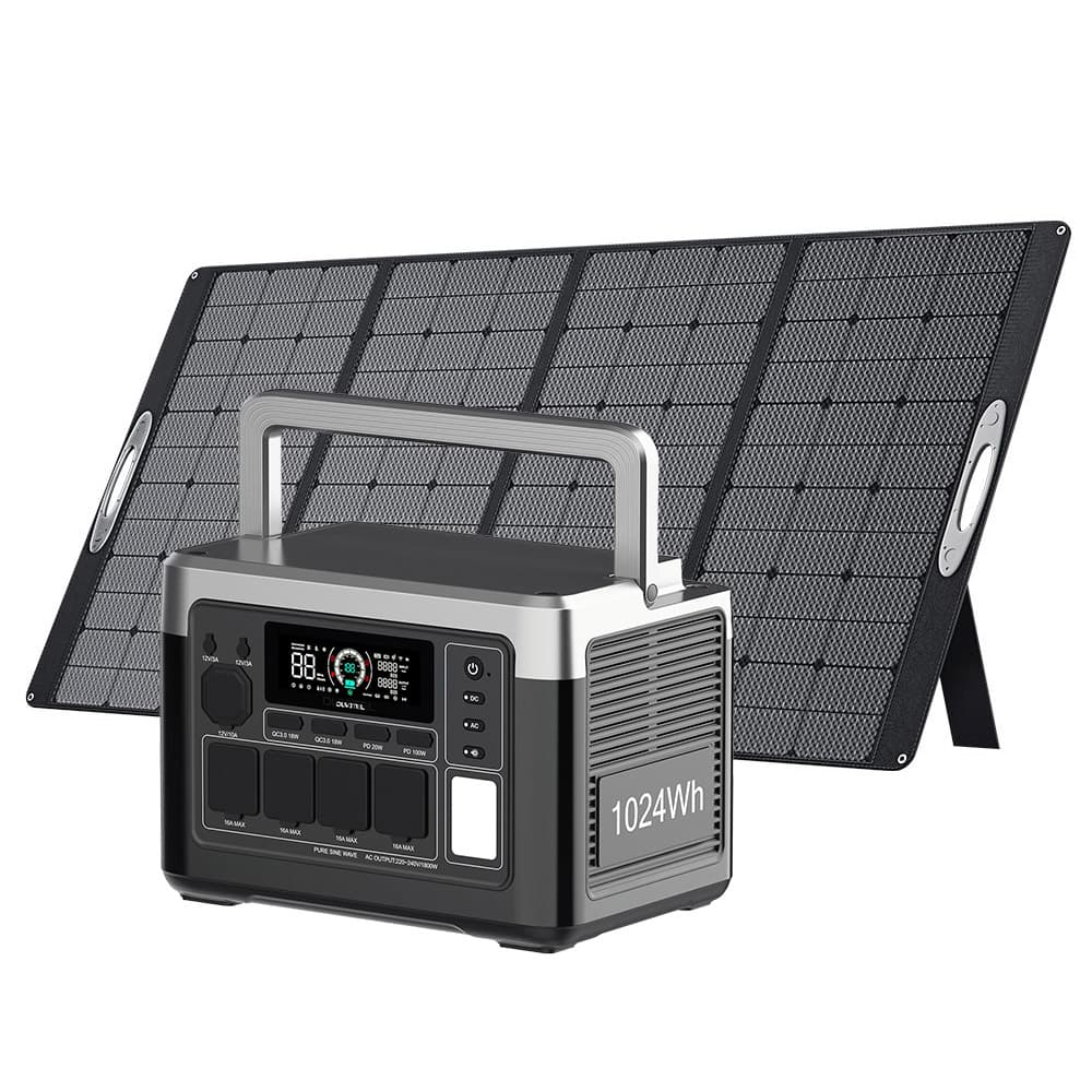 OUKITEL P1000 PLUS przenośna stacja zasilania 1024 Wh OUKITEL PV400 składany panel słoneczny 400 W