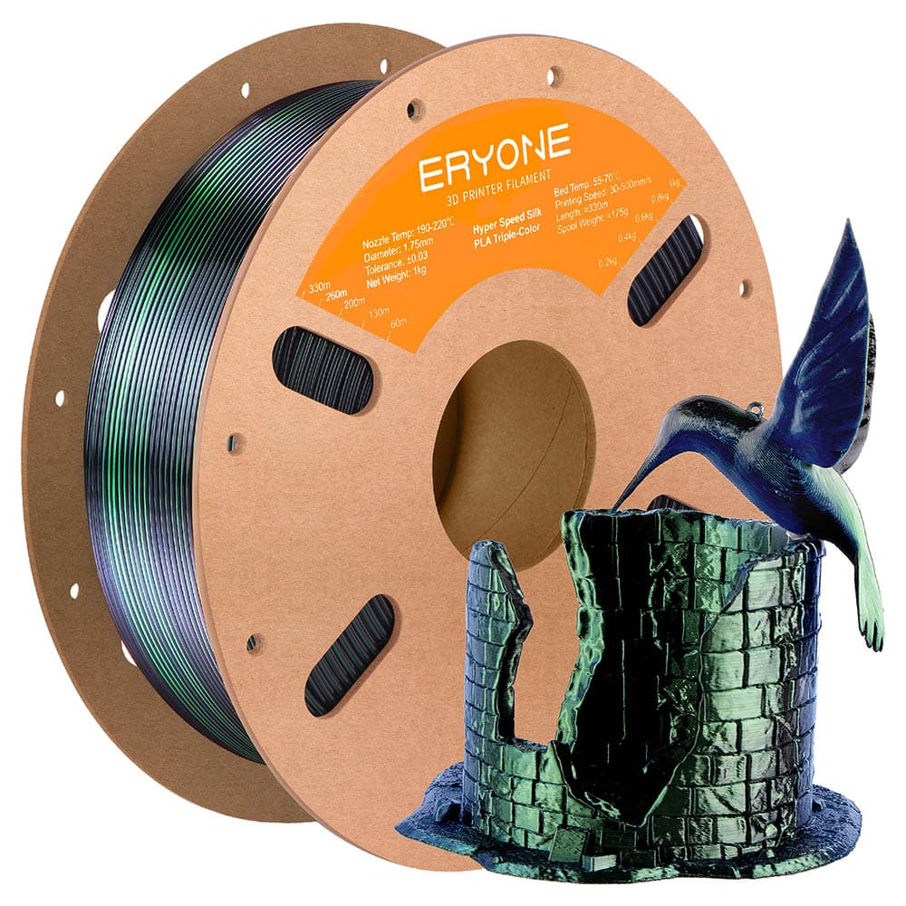 Filament ERYONE Hyper PLA Silk Tri-color 1kg - Ciemnozielony