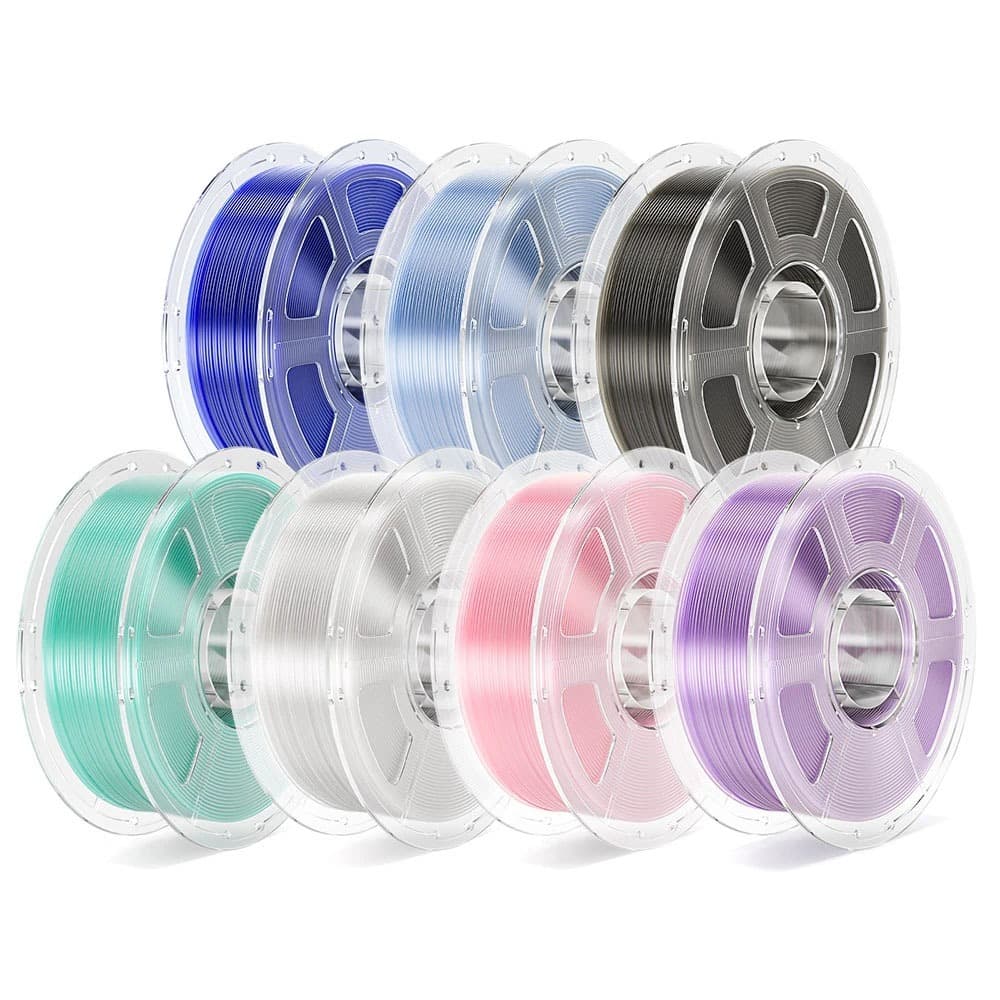 7 kg Mecpow High-Speed PETG przezroczysty filament - 1 kg Dymnoszary/Niebieski/Jasnoniebieski/Cyjan/Przezroczysty/Jasnofioletowy/Różowy