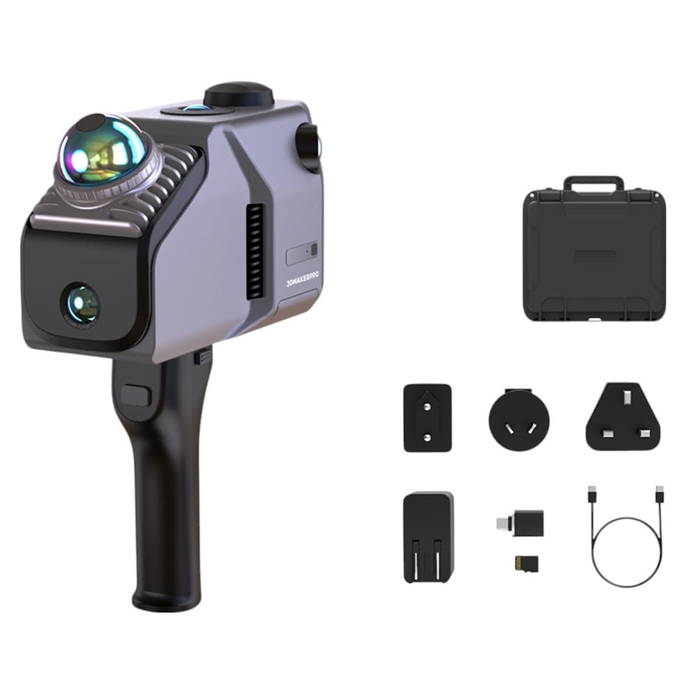 Skaner 3D 3DMakerpro Eagle Max LiDAR, dokładność 2 cm, obrazowanie 8K Ultra, zasięg do 140 m, ekran 3,5 cala