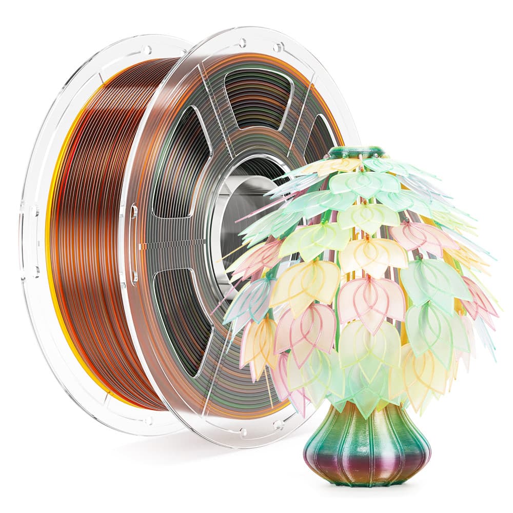 Filamento PETG de alta velocidad Mecpow, 1 kg - Arcoíris transparente