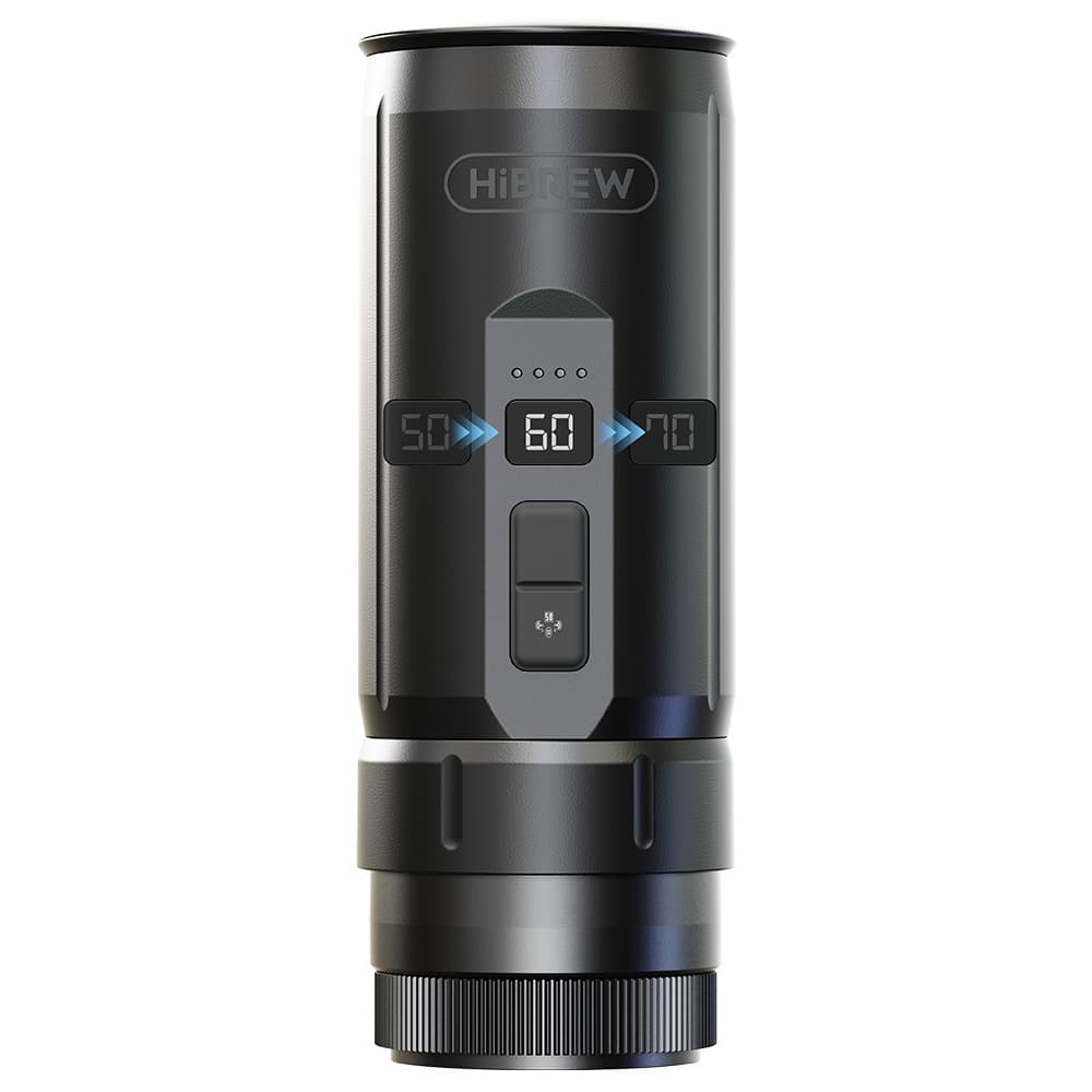 Ekspres do kawy HiBREW H4C Ultra Portable, podgrzewanie bezprzewodowe, ciśnienie 20 barów, zbiornik na wodę 100 ml, odłączany akumulator – czarny