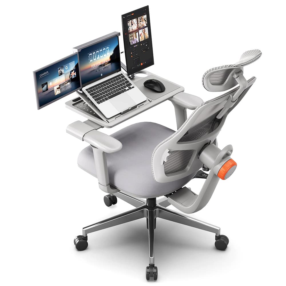 NEWTRAL MAGICH003 Ergonomiczny fotel biurowy z pulpitem Szary