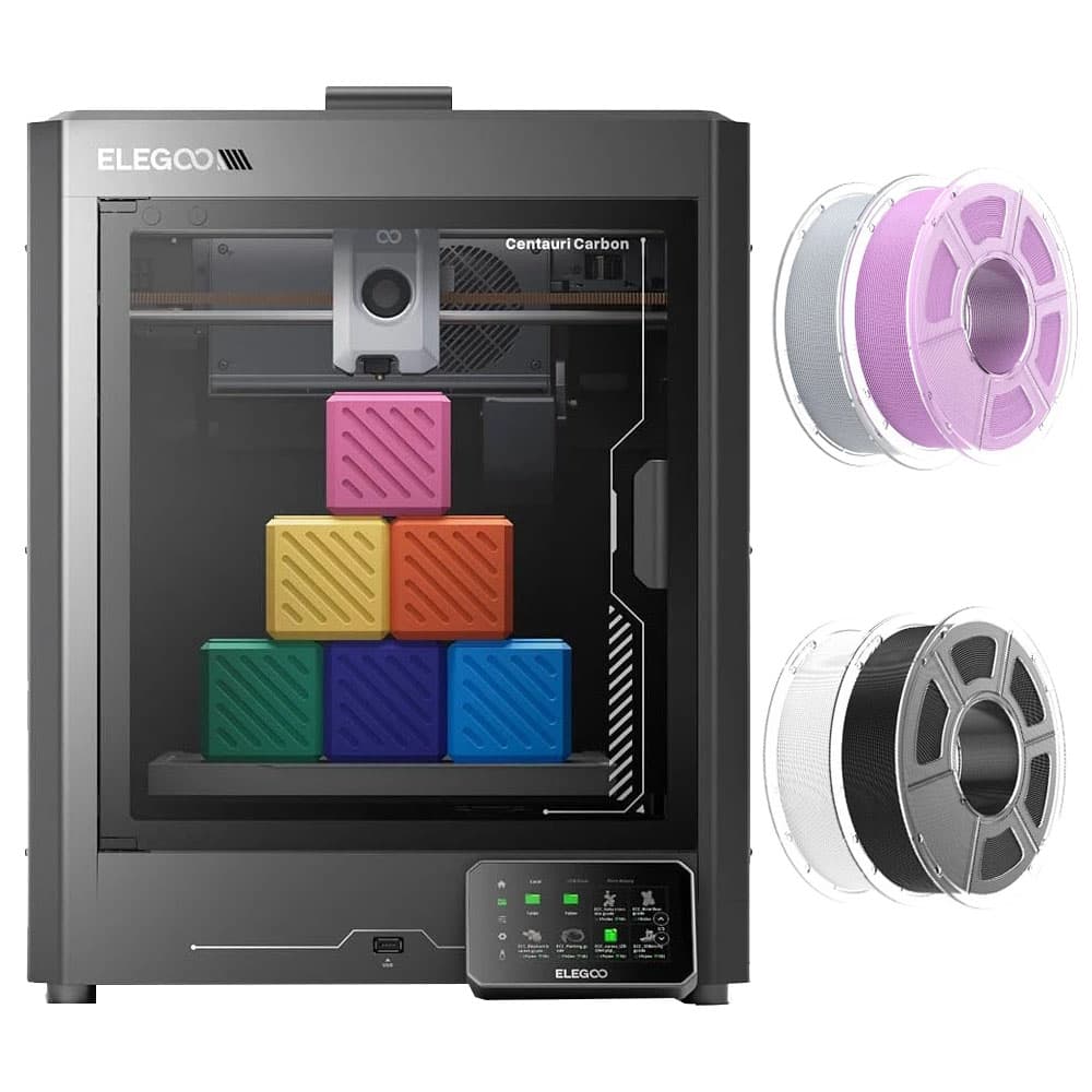 Drukarka 3D Elegoo Centauri Carbon 4 kg Filament Mecpow HS PLA – biały/liliowy/szary/czarny