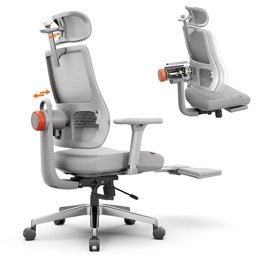 NEWTRAL MagicH-BPro Silla ergonómica con reposapiés gris — image 1