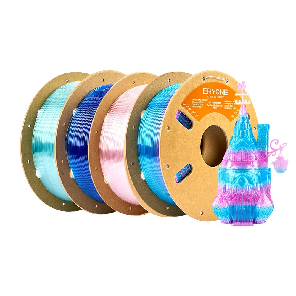 Filament PETG ERYONE transparentny gradientowy wielokolorowy 4 kg