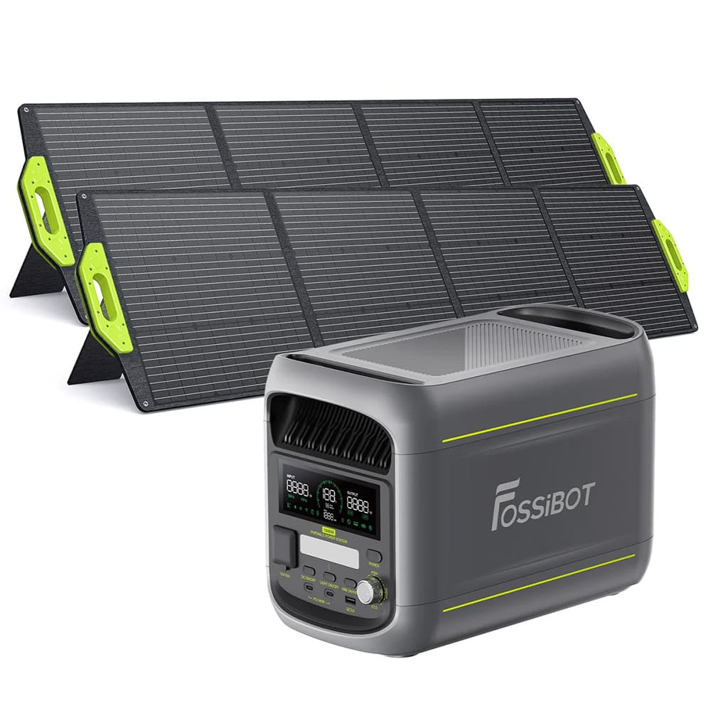 FOSSiBOT F1800 Tragbare Powerstation 2×SP200 200W Faltbares Solarpanel