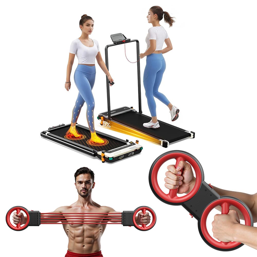 Akluer 520A-B Dual-Sided Walking Pad with Handle + RL-2000A Multi-Functional Arm Trainer