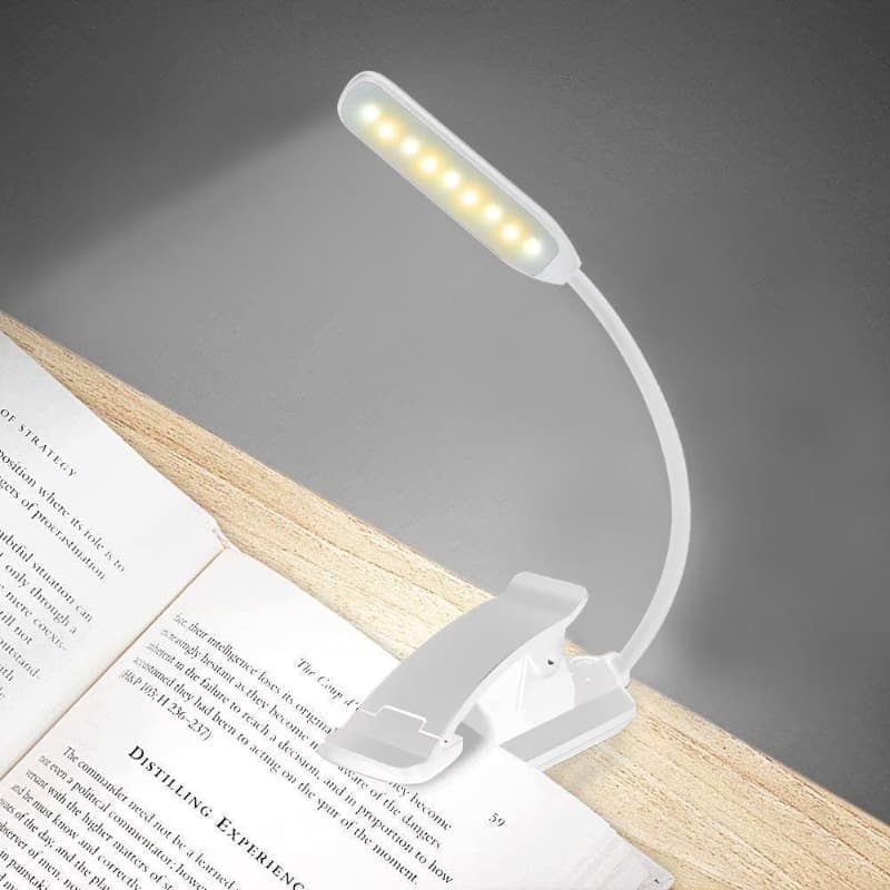 TEMU Usb Rechargeable Clip-on Book Light, 9 Led, Eye-protection