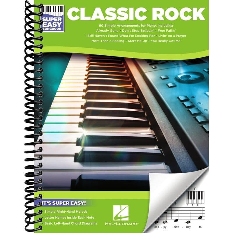TEMU Classic Rock Super Easy Songbook: 60 Timeless Rock Songs For Piano | Easy Piano Sheet Music For Beginners | Rock Hits With Right-hand Melody And Chord Diagrams | Super Easy Piano Arrangements