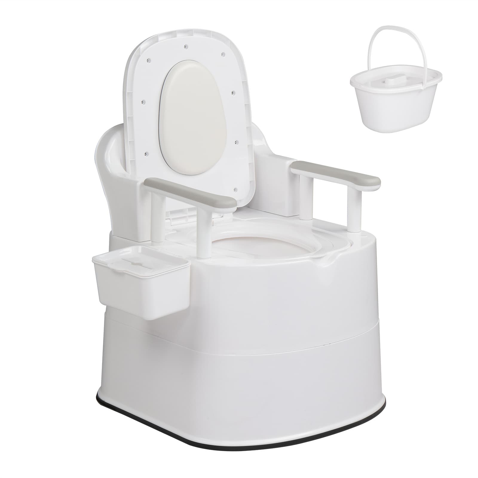 TEMU Vingli Upgraded Portable Toilet For Adults, Large Bedside Commode, Indoor Outdoor Commode With Inner Bucket For For Elderly, Disabled, Adult,rv, Boat, Van, Travel, Emergency Use