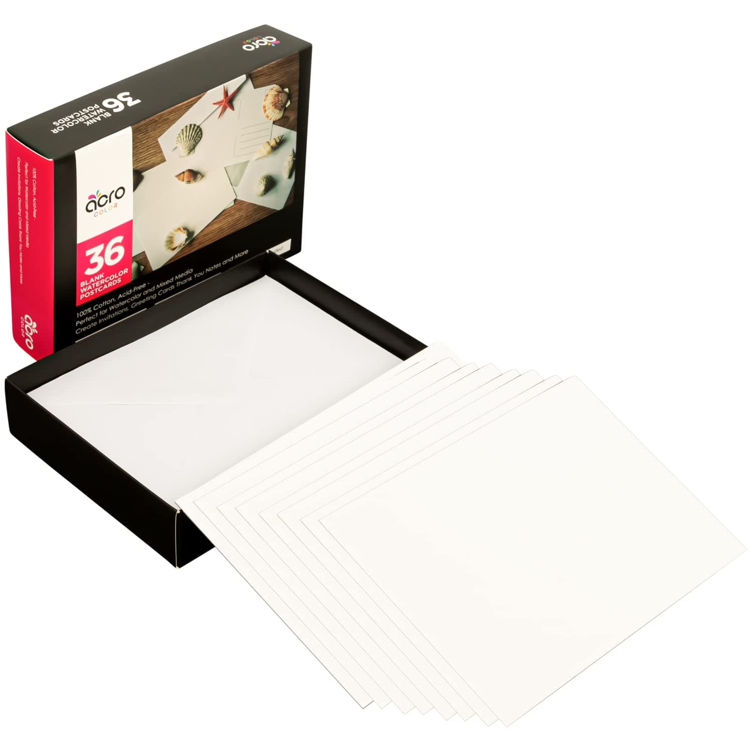 TEMU Blank Watercolor Postcards And Envelopes - 5x7 - Extra Thick Greeting Cards - Premium 300 Gsm Watercolor Cards For Christmas, Thank You, - 36 Pack