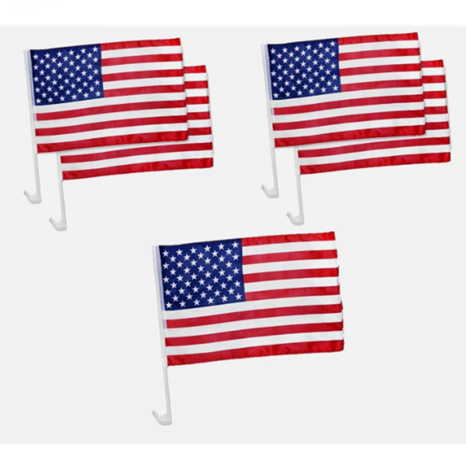 TEMU 5 Pcs 17" X 12" Usa And Stripes Car Flag, Polyester, Window Flags, Patriotic, Uv Fade Resistant, Auto Sales, Parade, Funeral, Local Driveway 17" X 12"