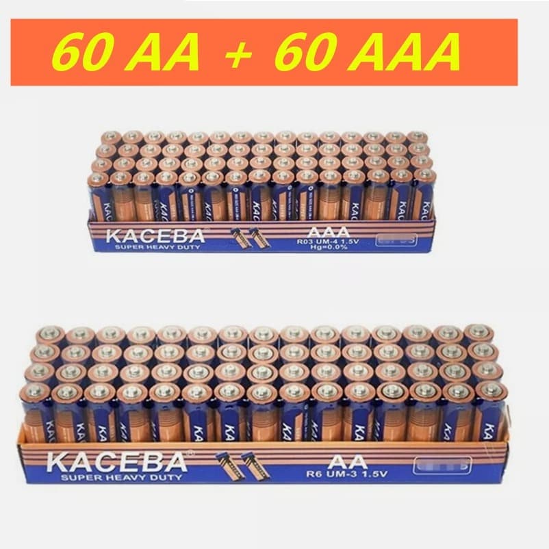 TEMU 60 Aa And 60 Aaa Batteries 1.5v. Wholesale Lot Low Draining Devices, Remotes, Clocks, Lamps