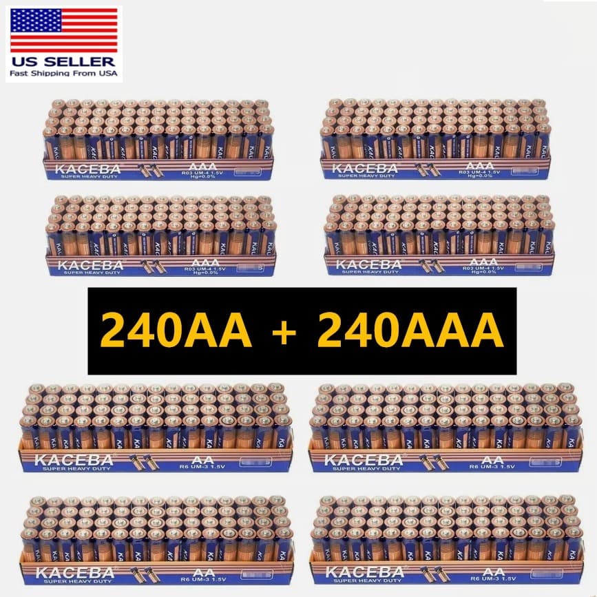 TEMU 480 Pcs - 240 Aa And 240 Aaa Batteries 1.5v. Wholesale Lot For Remote, Clocks, Lamps