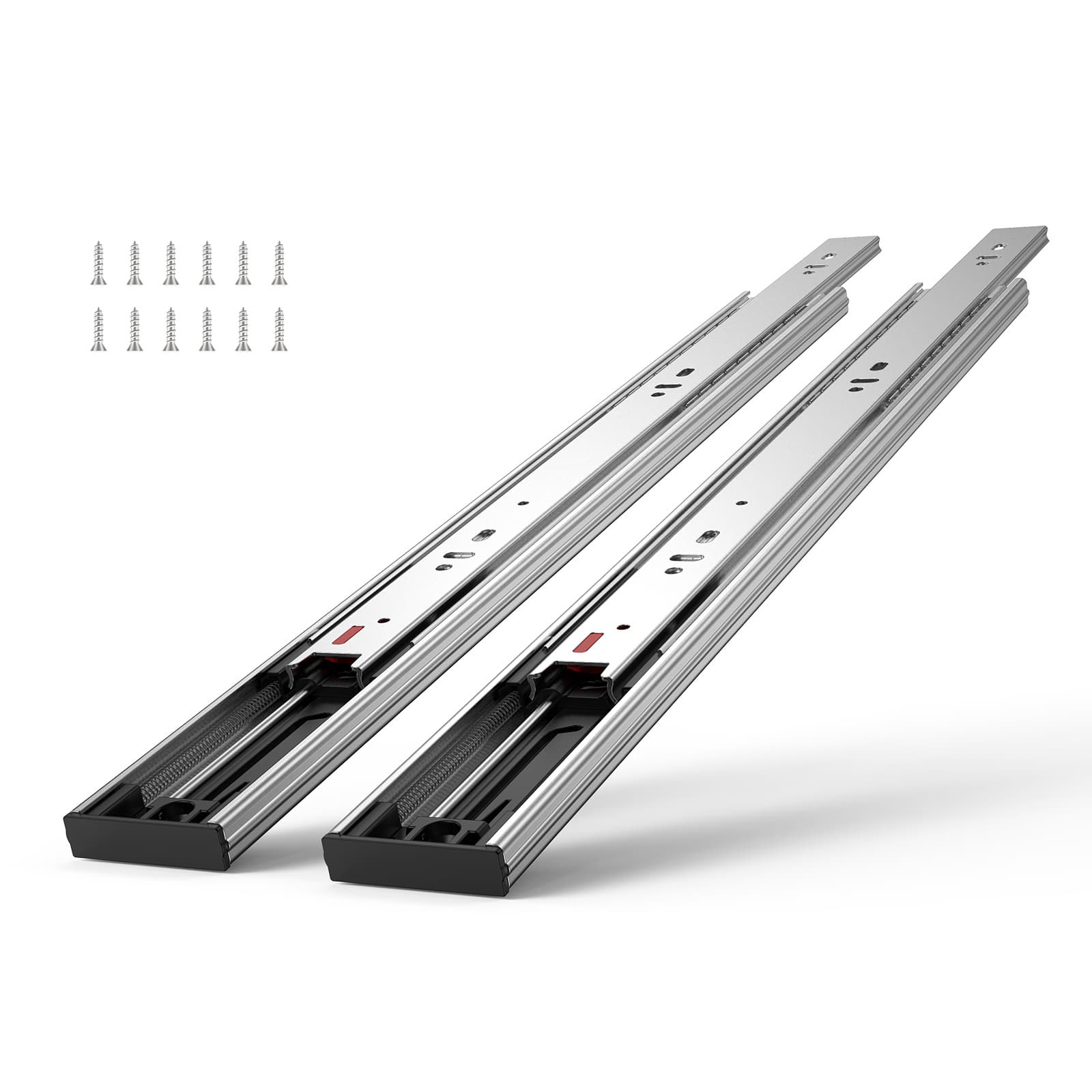 TEMU Vevor 6 Pairs Of 22 Inch Drawer Slides Side Mount Rails, Heavy Duty Full Extension Steel Track, Noiseless Guide Glides Cabinet Kitchen Runners With Ball Bearing, Lbs Capacity