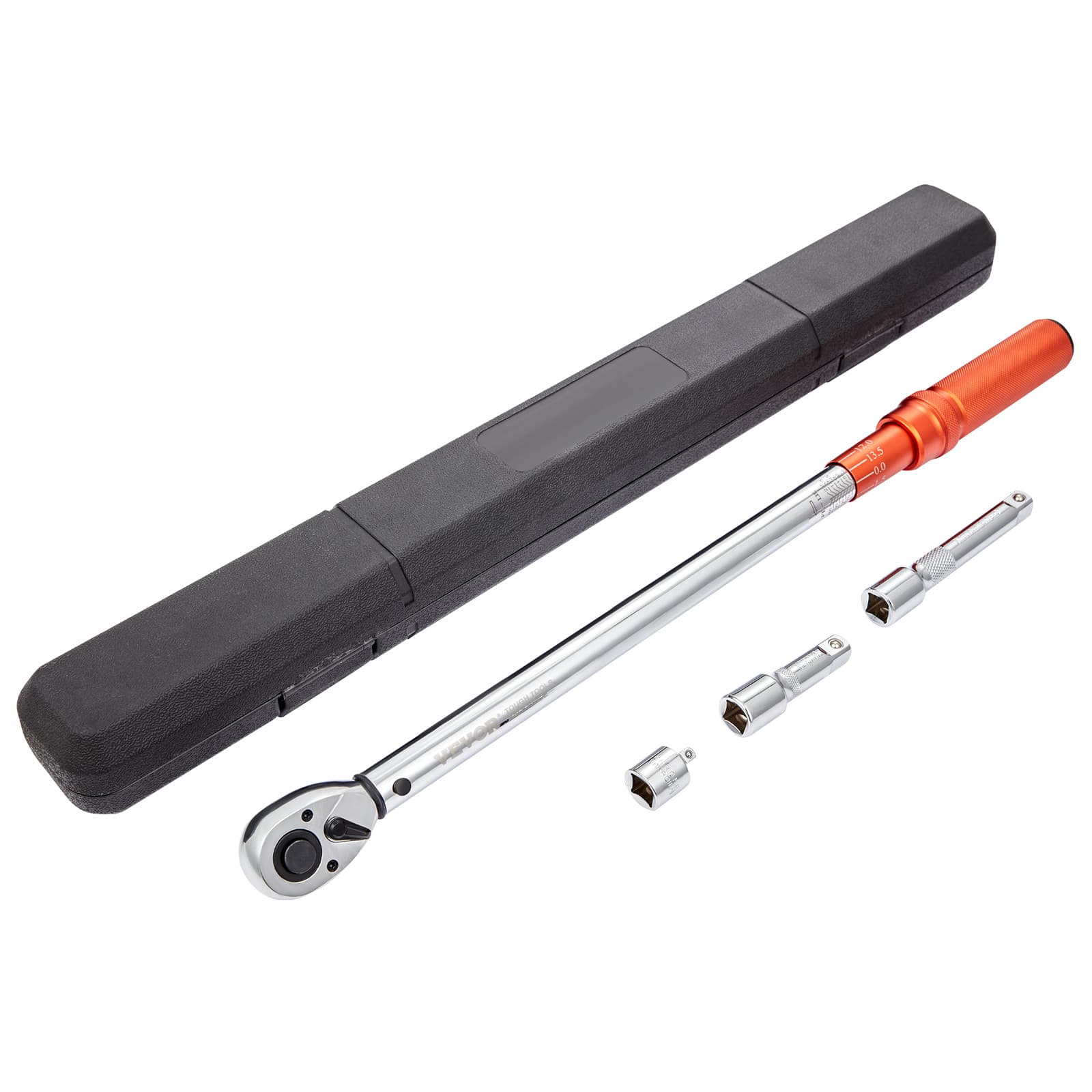 TEMU Vevor Torque Wrench, 1/2-inch Torque Wrench 20-250ft.lb/34-340n.m, Dual- Adjustable Torque Wrench Set, Mechanical Dual Range Scales Torque Wrench Kit With Adapters Extension Rod