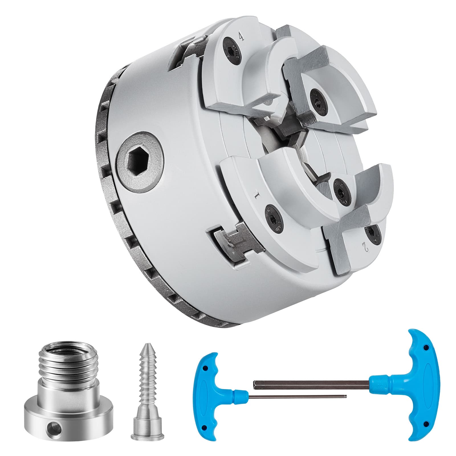 TEMU Vevor Kp96 Lathe , 4-jaw 3.75" Diameter, Metal Lathe Turning Machine Accessories, Tool, For Lathe, Precision Machining, Grinding Machines, Milling Machines