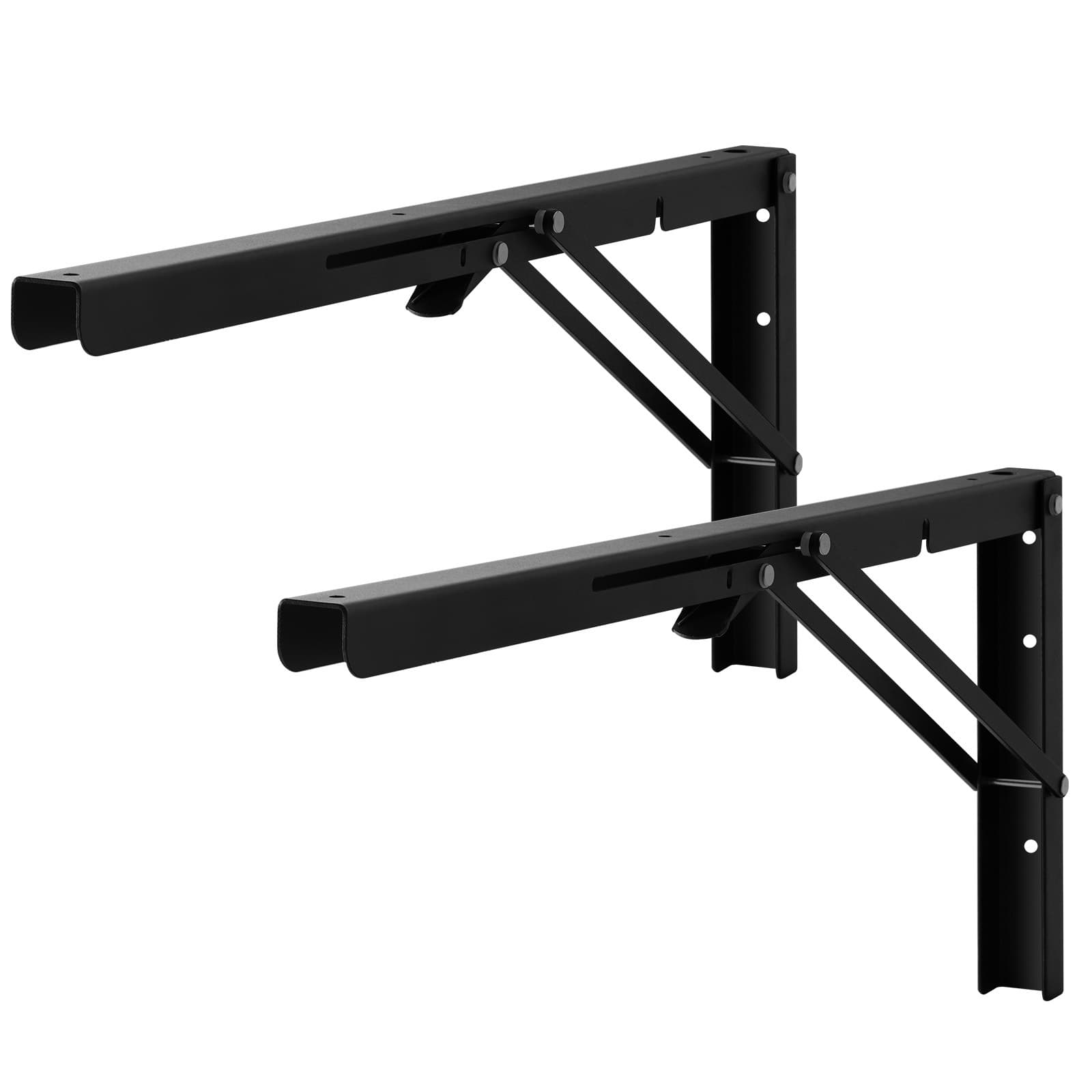 TEMU Vevor Shelf Bracket Foldable, 61.3 Cm L 2 Pcs, Heavy Duty Floating Shelf Brackets, Brackets For Shelves, 5mm Thick Matte Black L Shelf Bracket,steel Shelving Brackets With 136 Kg Load Capacity