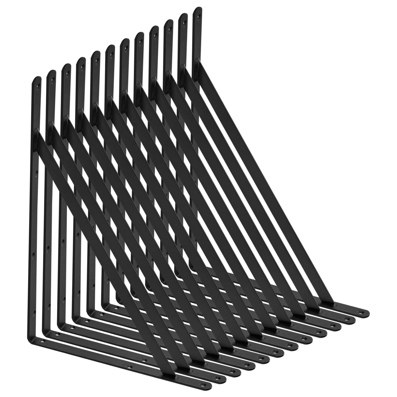TEMU Vevor Shelf Bracket, 18 X 12 In 12 Pcs, Heavy Duty Floating Shelf Brackets, Brackets For Shelves, 3mm Thick Matte Shelf Bracket,steel Shelving Brackets With 160 Lbs Load Capacity