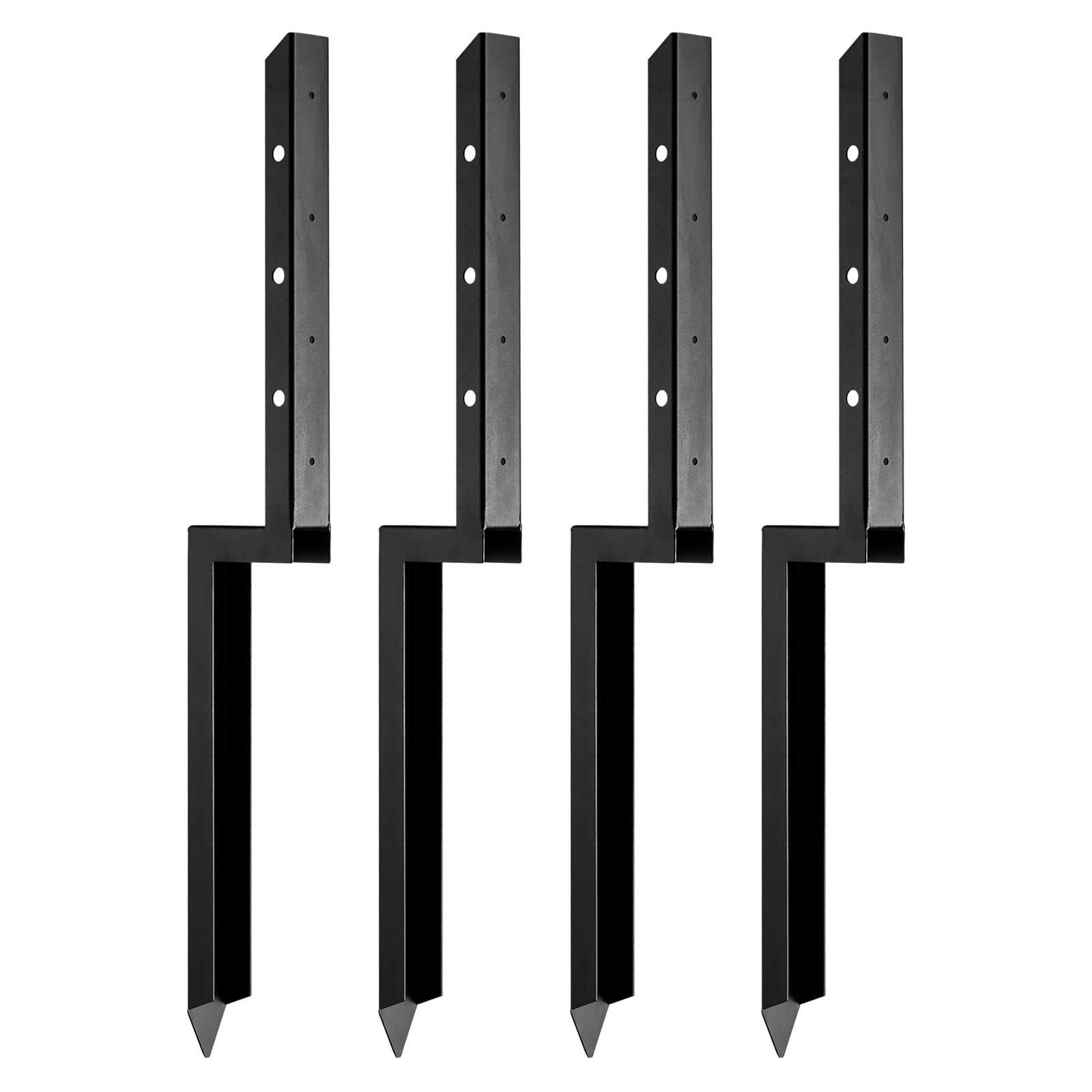 TEMU Vevor Fence Post Anchor Repair Kit, 4 Pack Inner Diameter 2 X2 Inches Heavy Duty Steel Fence Post Support Stakes, Anchor Ground Spike For Repair Tilted, Broken Wood Fence Post