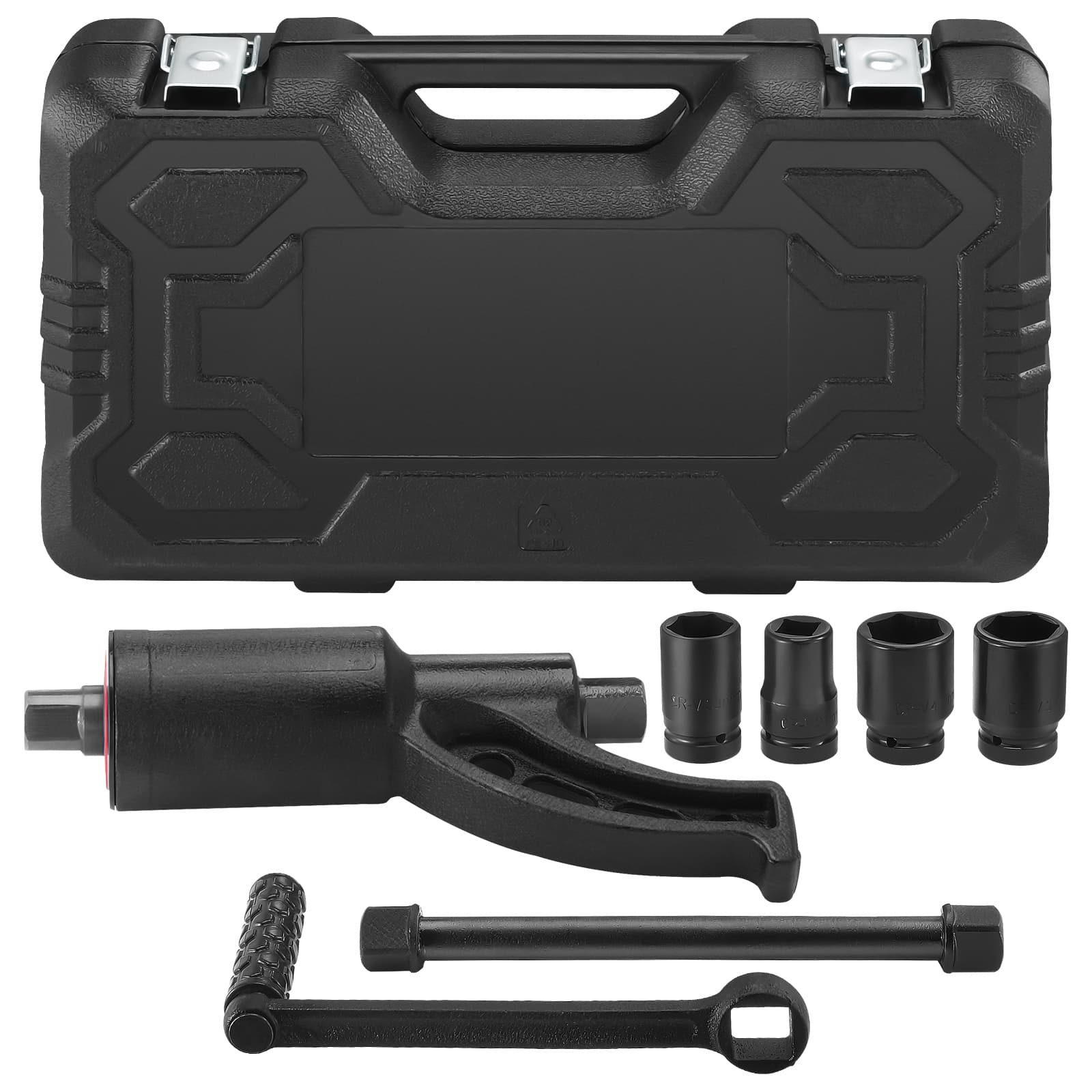 TEMU Vevor Torque , Heavy Duty Torque Wrench Set, 1 Inch Drive Wrench Torque , 1:58 4800n.m Remover, With 4 Sockets And Storage Case For Truck Trailer Rv