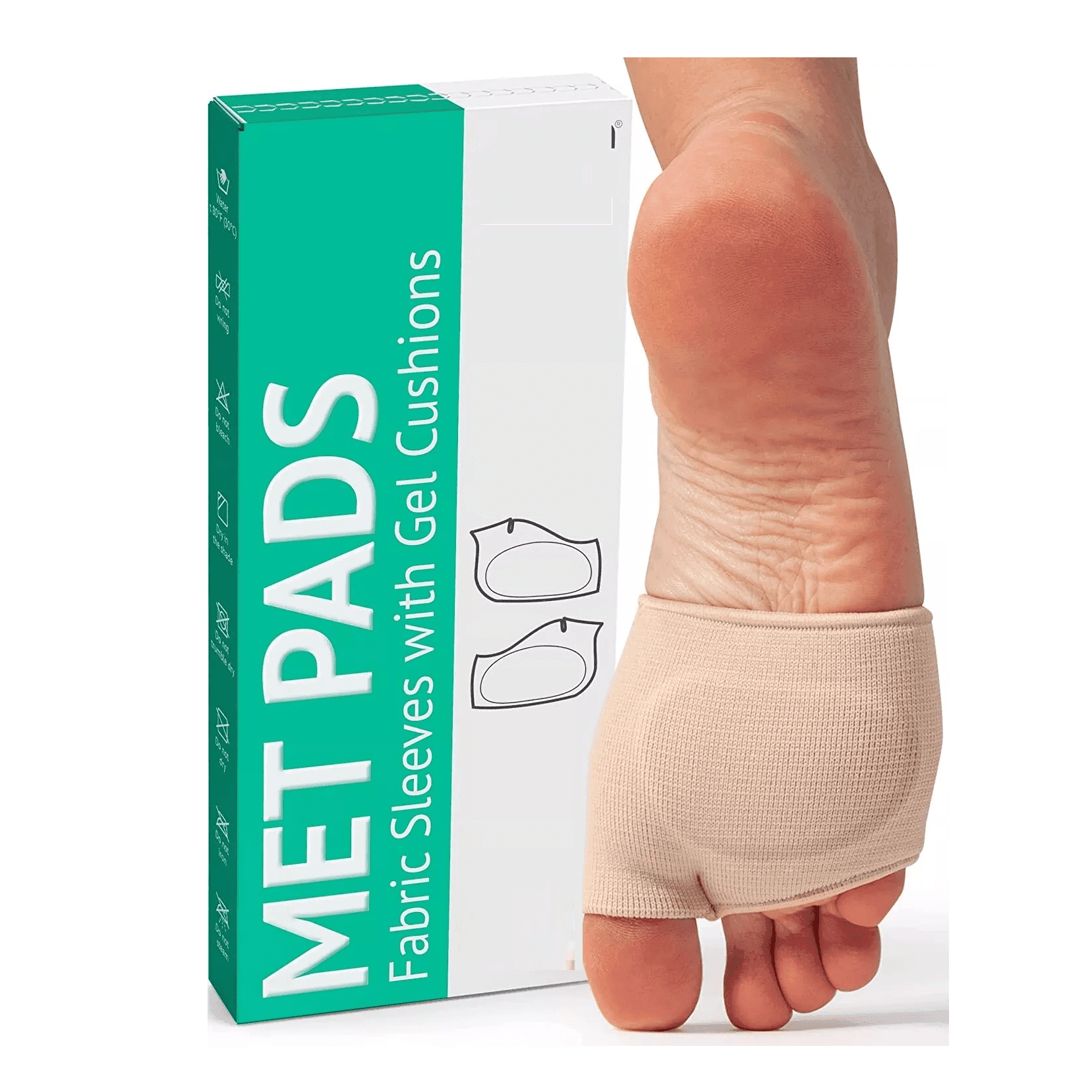 TEMU 2 Pack For Man Women Fabric Metatarsal Pads Sleeve With Gel Sole Cushion