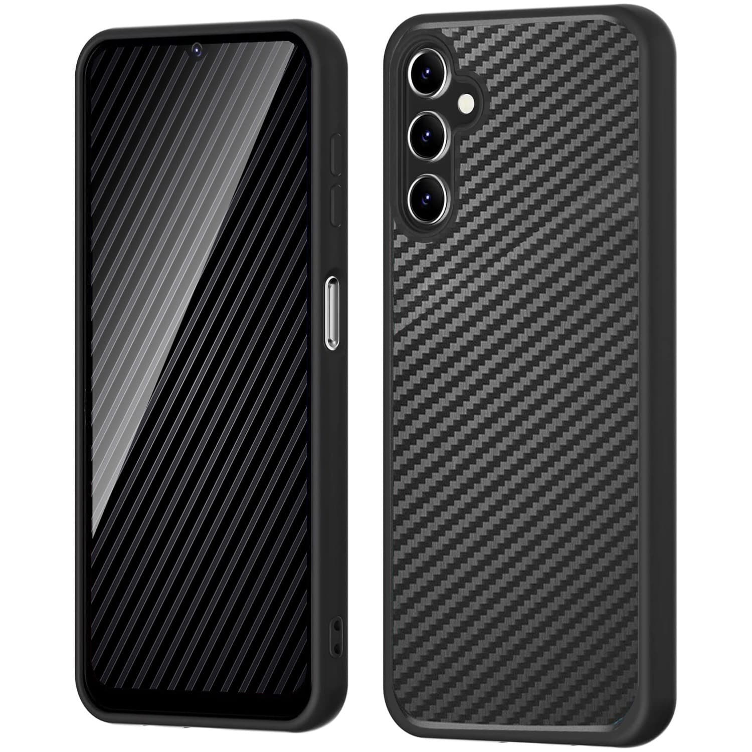 TEMU For Galaxy A16 5g Phone Case, Hybrid Shockproof Heavy Duty Cover ( Fiber Design)