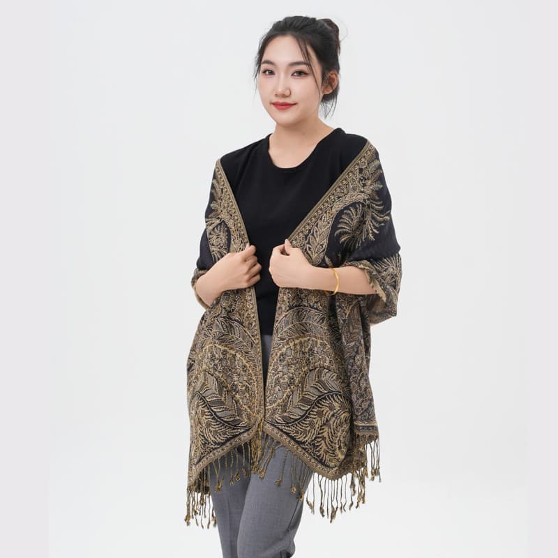 TEMU Phoenix Tail Thicker Paisley Pashmina Scarf