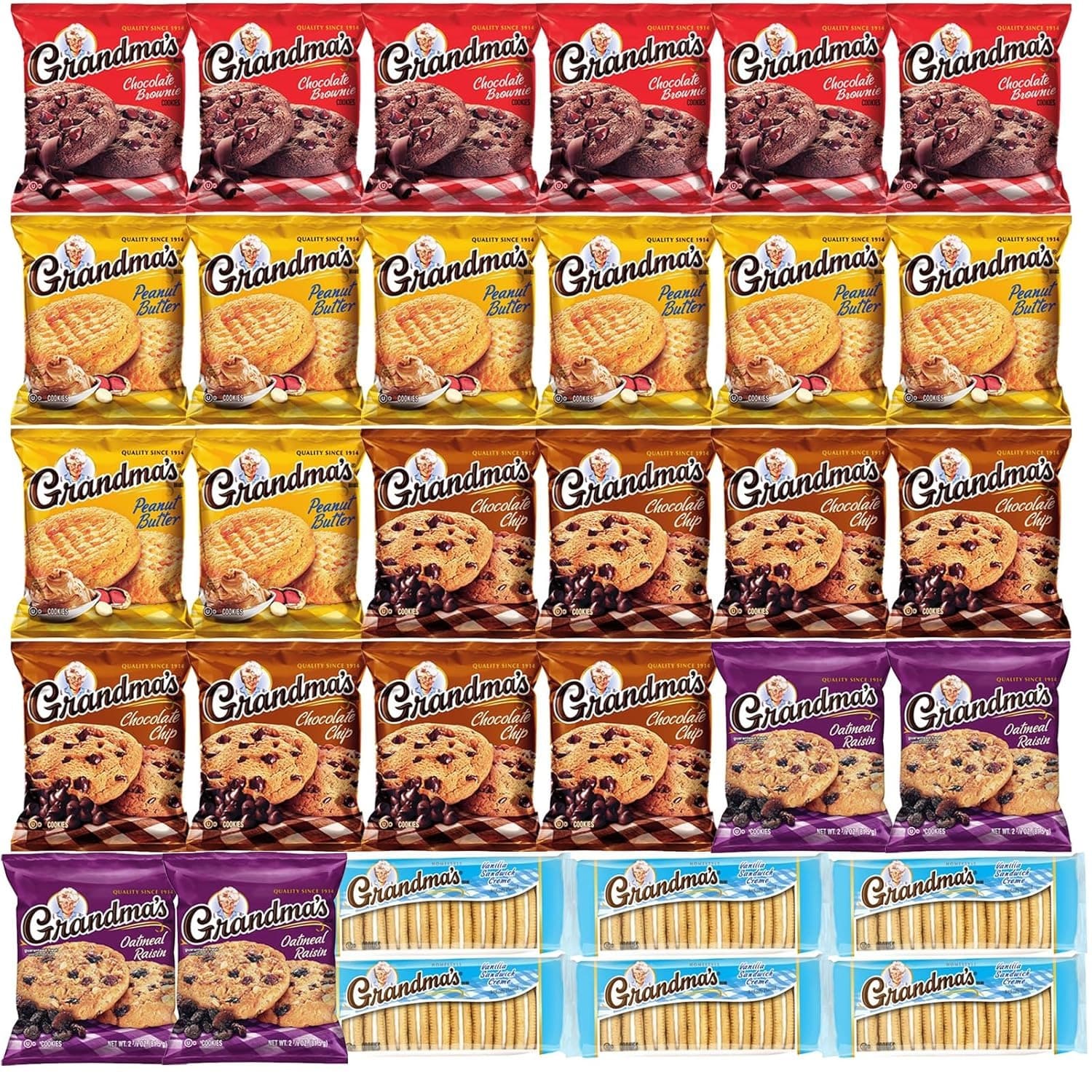 TEMU Grandma's Variety Pack - Bulk Assortment Care Package Individually Wrapped - Mix Variety Pack - (32 Count)
