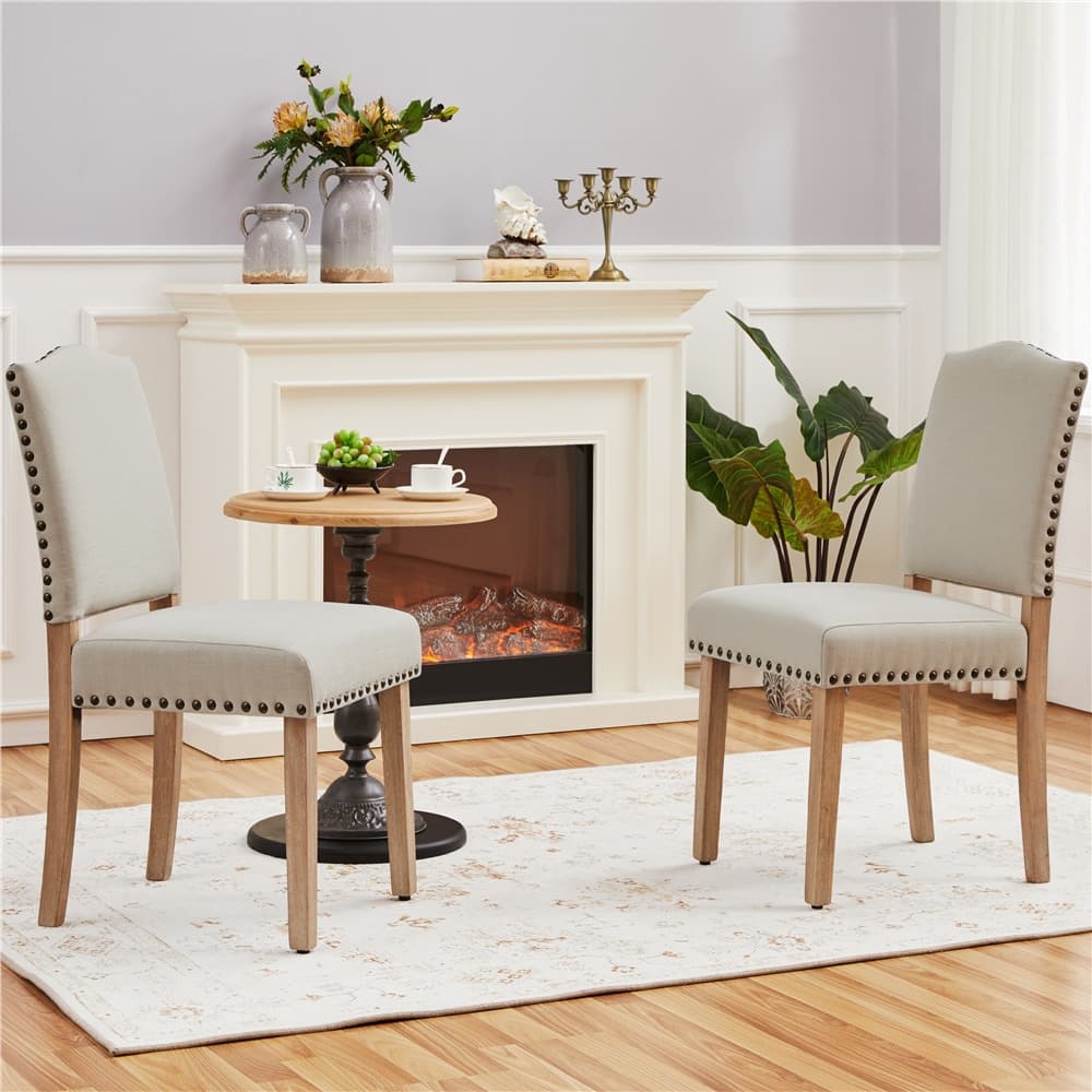 TEMU Dining Room Chairs Set Of 2 Upholstered Kitchen Chairs Side Chairs With Solid Wood Legs And For Home, Kitchen, Dining Room