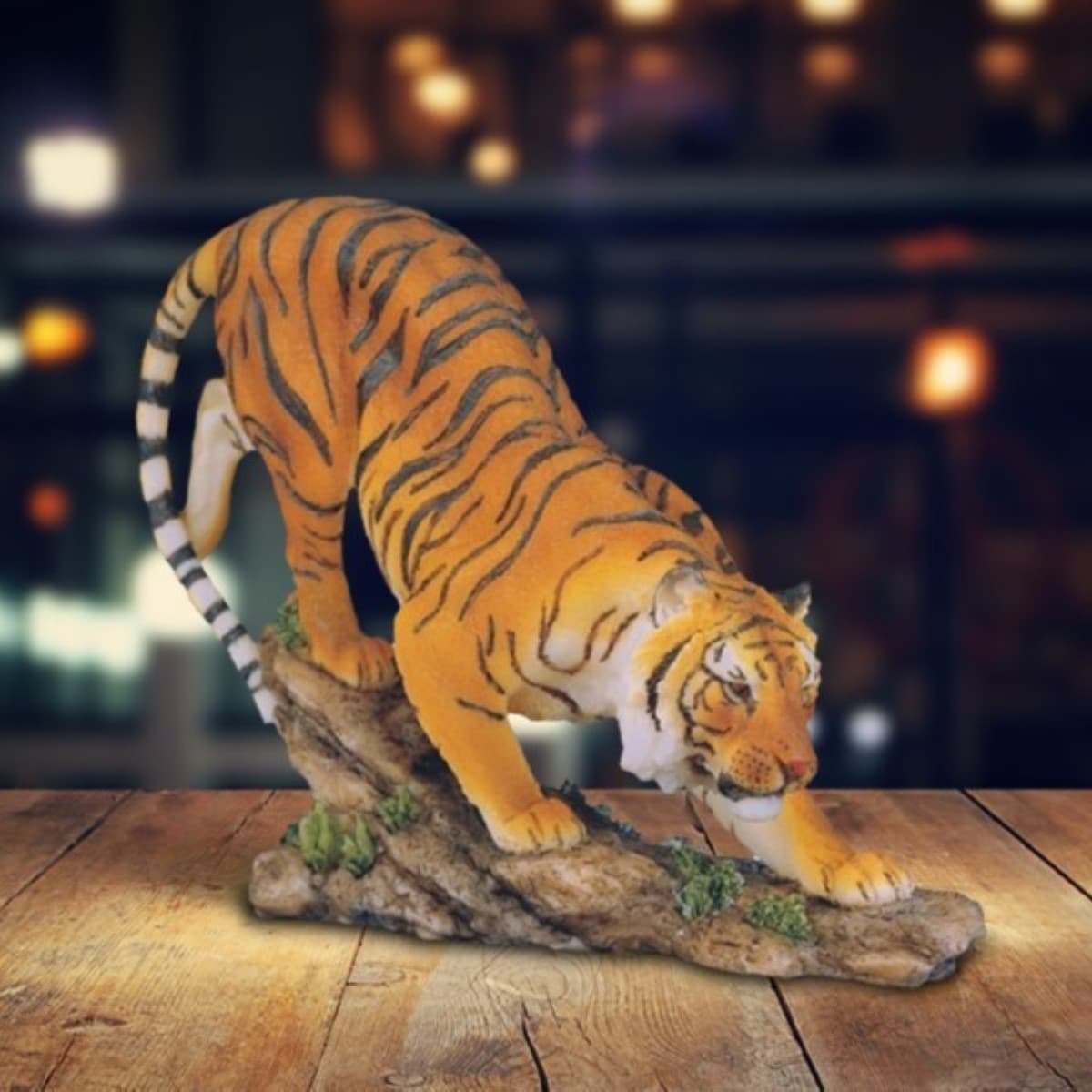 TEMU 6"h Orange Animal Figurine Statue Sculpture Ornament Decoration Home/room Decor And Perfect Gift Ideas For House Warming, Holidays And Birthdays Great Collectible Addition
