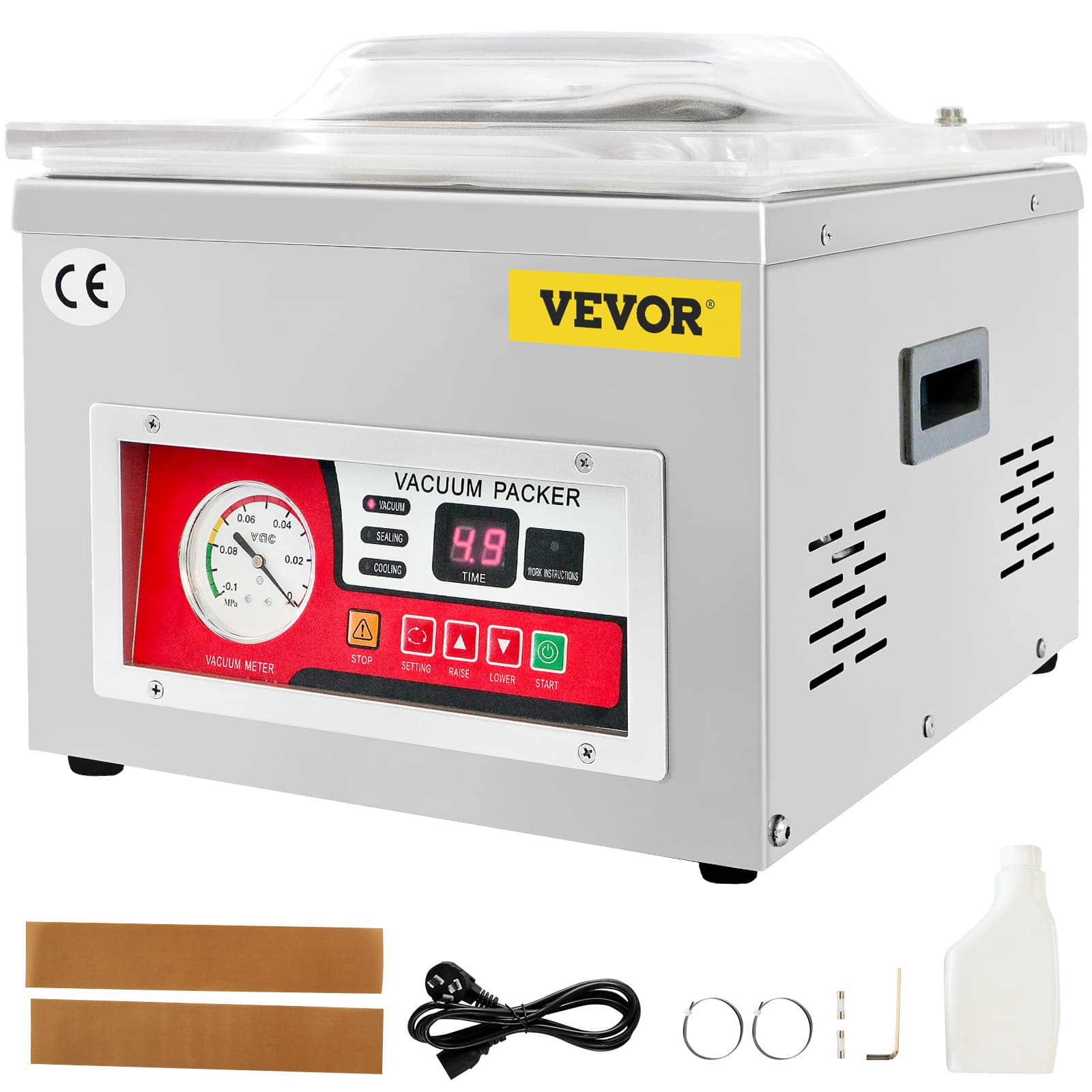 TEMU Vevor Chamber Vacuum Sealer, Dz-260a 6.5 M/h Pump Rate, Sealing Effect With Automatic Control, 110v Kitchen Packaging Machine For , , Home, Commercial Using