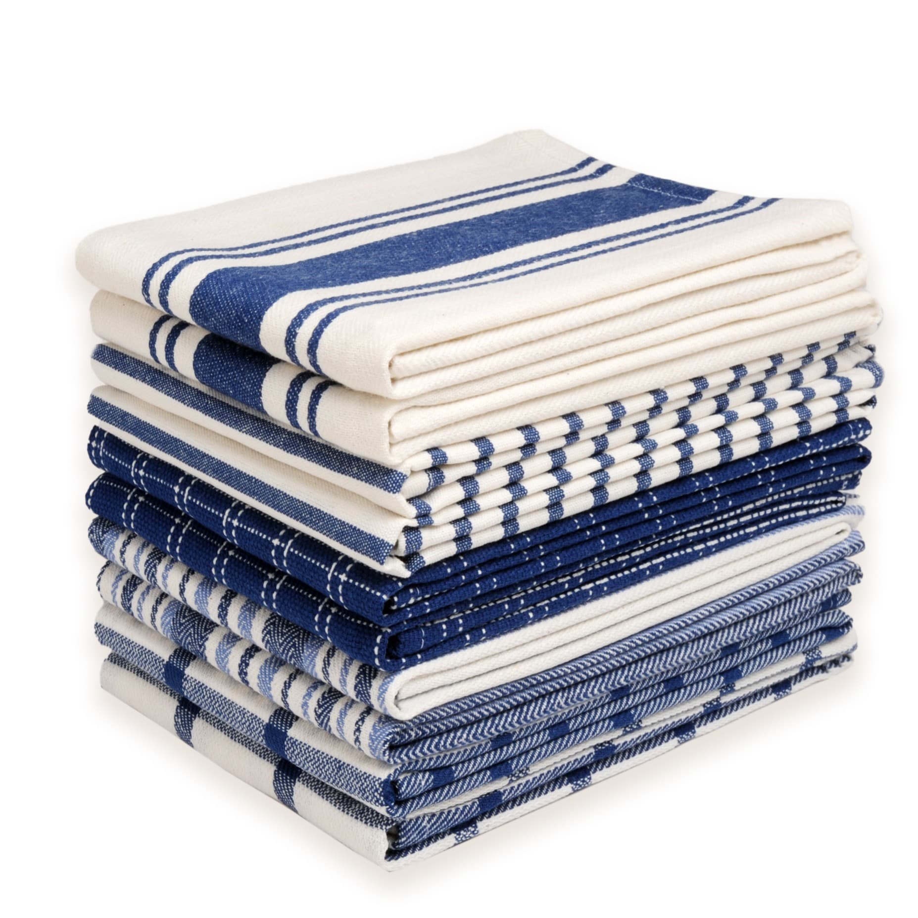 TEMU 10 Pack 100% Cotton Kitchen Towels - Flat Weave, Absorbent & Durable Dish Towels For Cooking, Cleaning & Drying - Perfect For Christmas &