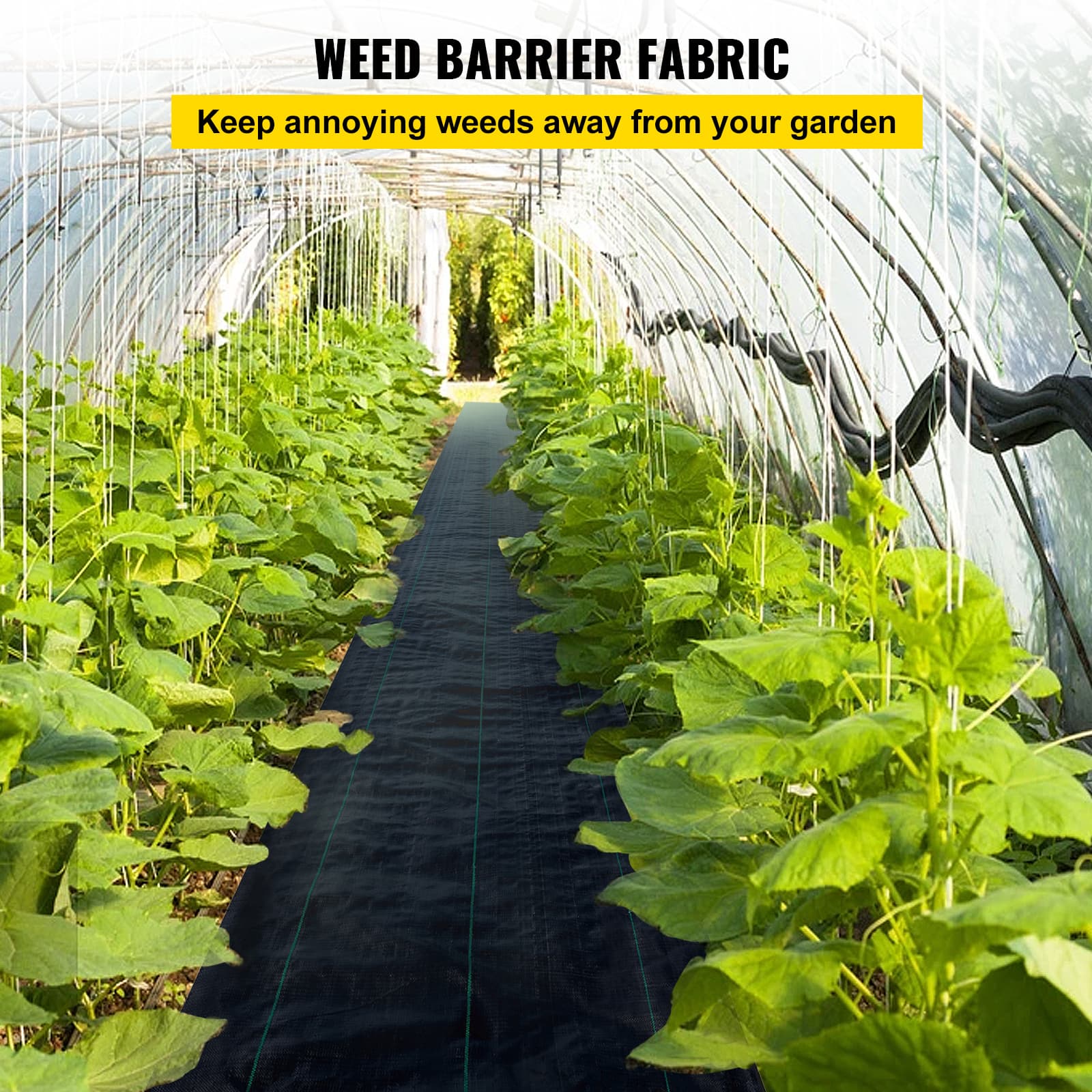 TEMU Vevor 6x300ft Premium Barrier Landscape Fabric Heavy Duty 2.4oz, Woven Control Fabric, High Permeability Good For Flower Bed, Geotextile Fabric Underlayment, Driveway Fabric Ground Cover