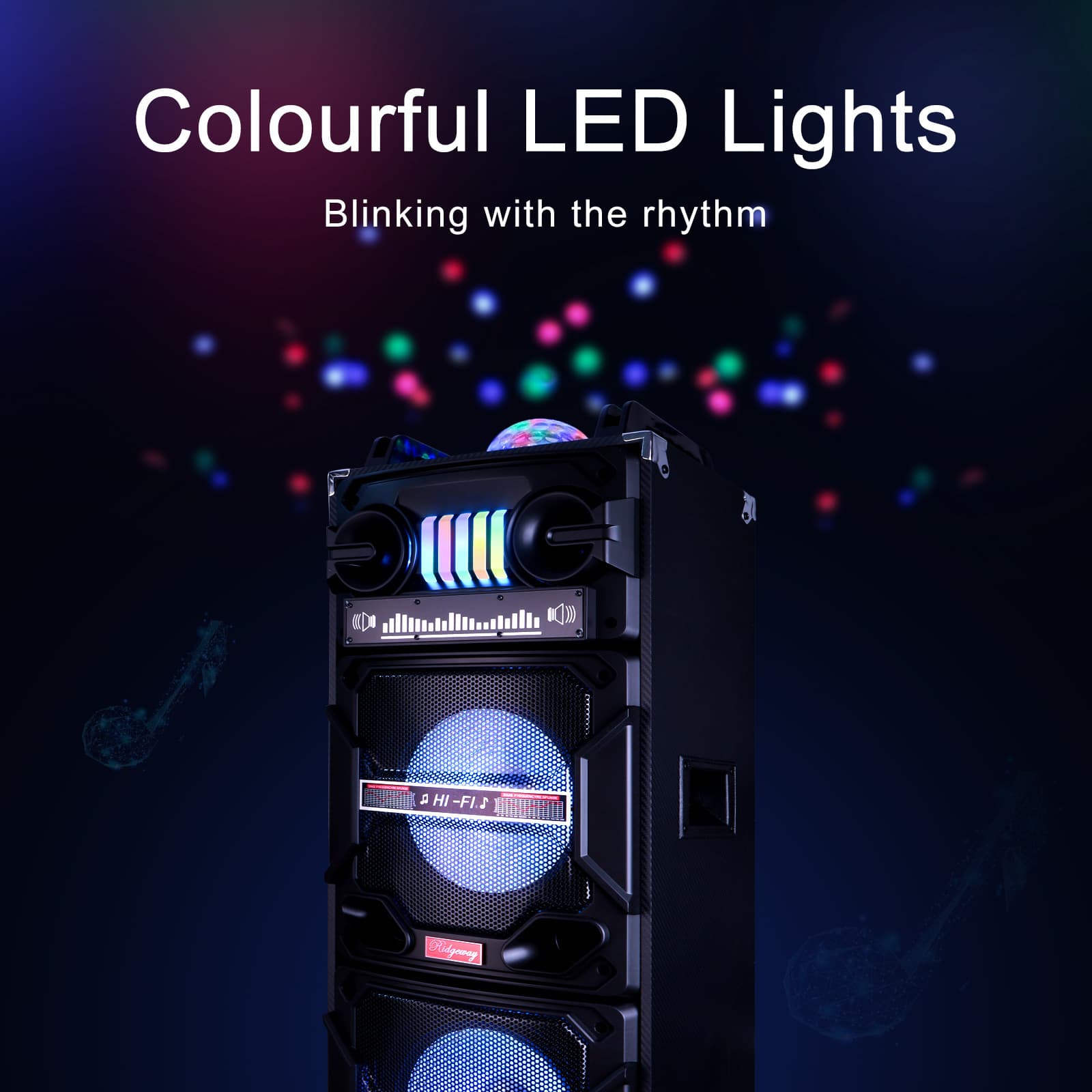TEMU Bluetooth Speakers Powerful, Dual Woofer Portable Wireless Speaker With Disco Light, Hifi Home , Rechargable Battery Powered Monitors With , Echo, Adjustment