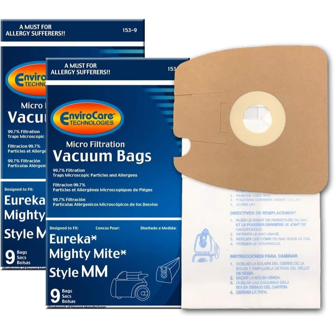 TEMU Replacement Vacuum Cleaner Dust Bags Eureka Style Mm Eureka Mite 3670 And 3680 Series Canisters 18 Bags